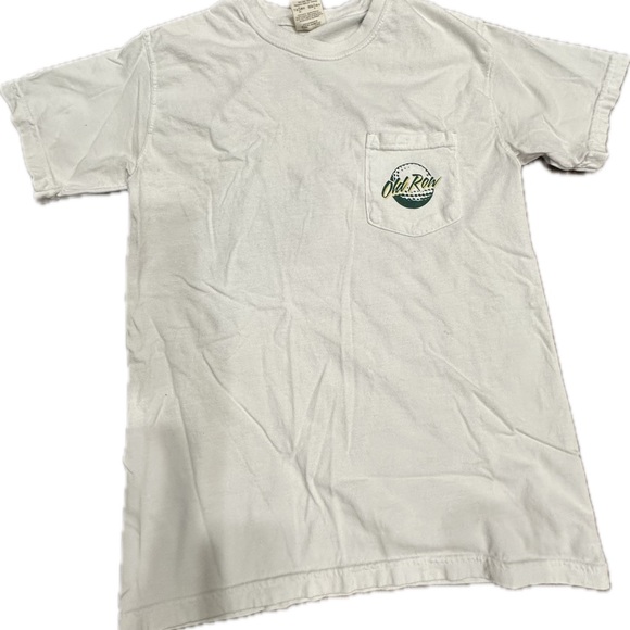 Comfort Colors White T-Shirt with Green Logo - Picture 1 of 3